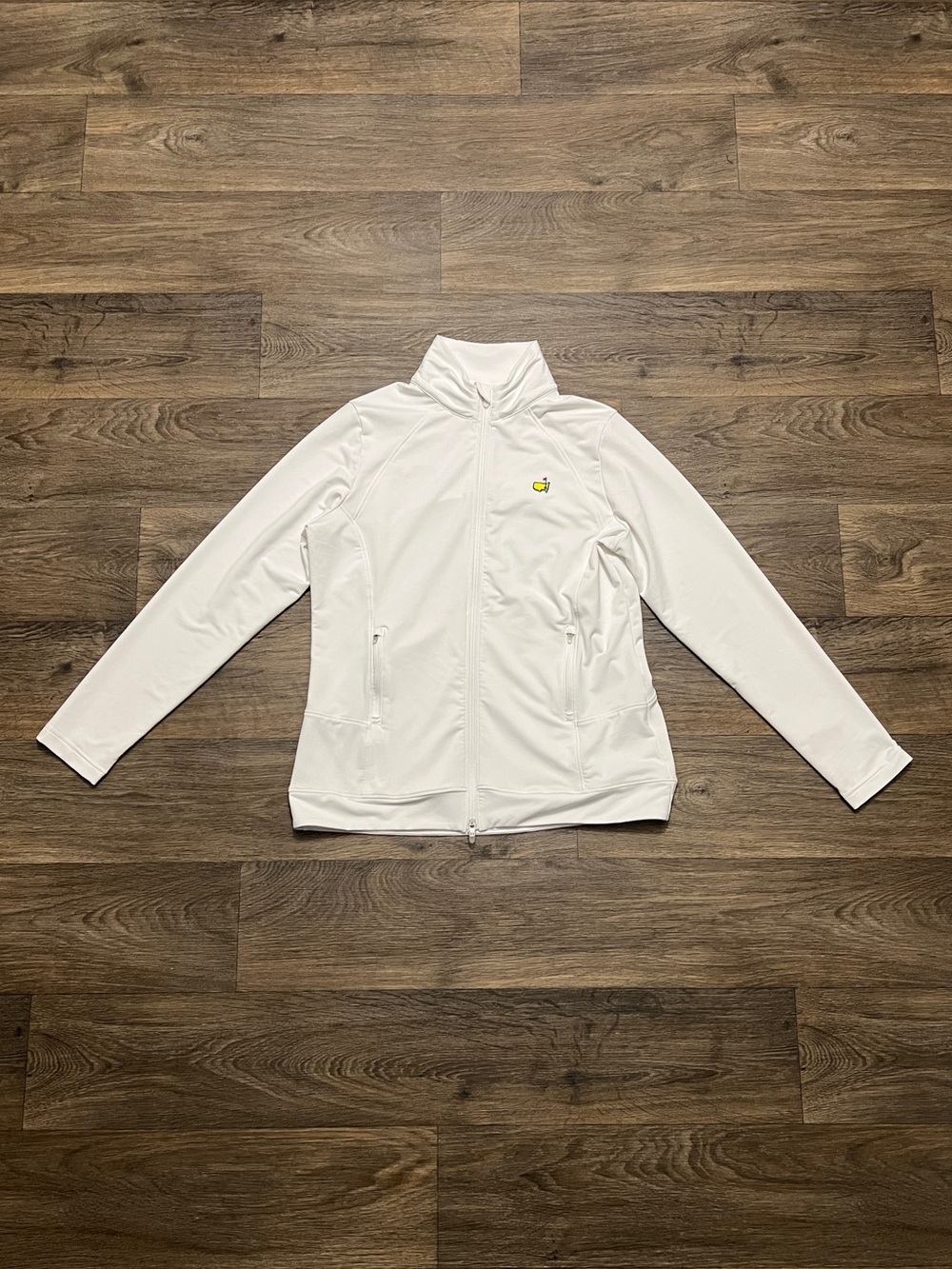 Magnolia Lane Tech Masters Full-Zip Light Jacket Size Large White Long Sleeve